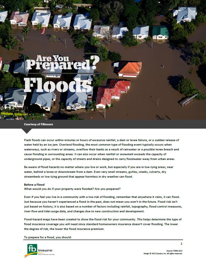 Flood Preparation Checklist